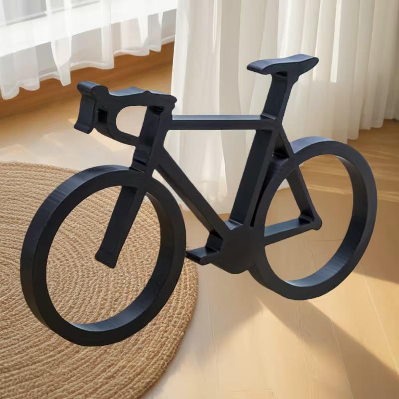 Desk Setup Minimalist - Fiets sculptuur 3D geprint minimalistisch fietskunst